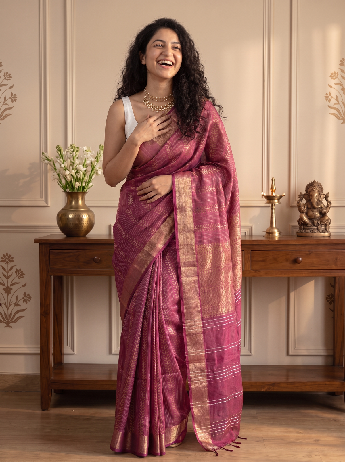 Gajra Jari Silk Saree