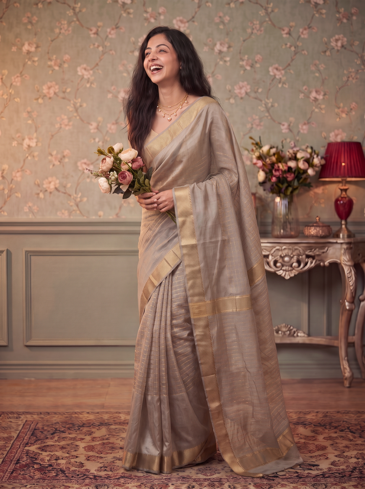 Gold Aura Jari Silk Saree