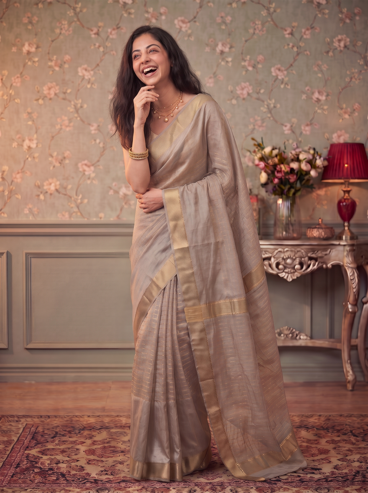 Gold Aura Jari Silk Saree