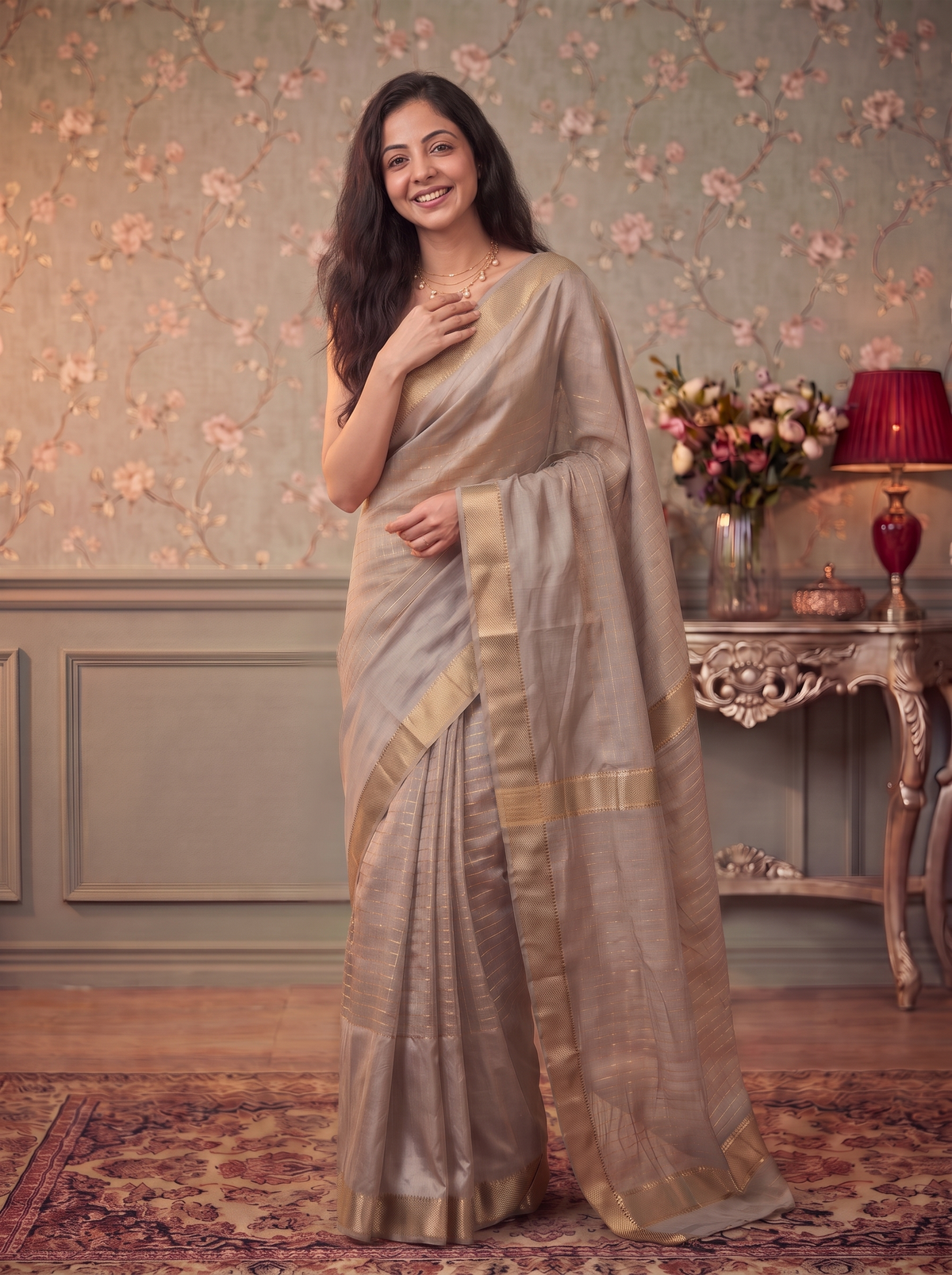 Gold Aura Jari Silk Saree