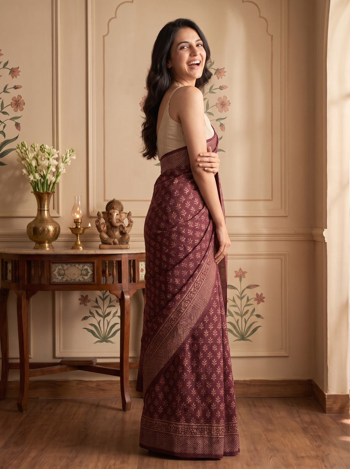 Rajsi Resham Maheshwari Cotton Silk Saree