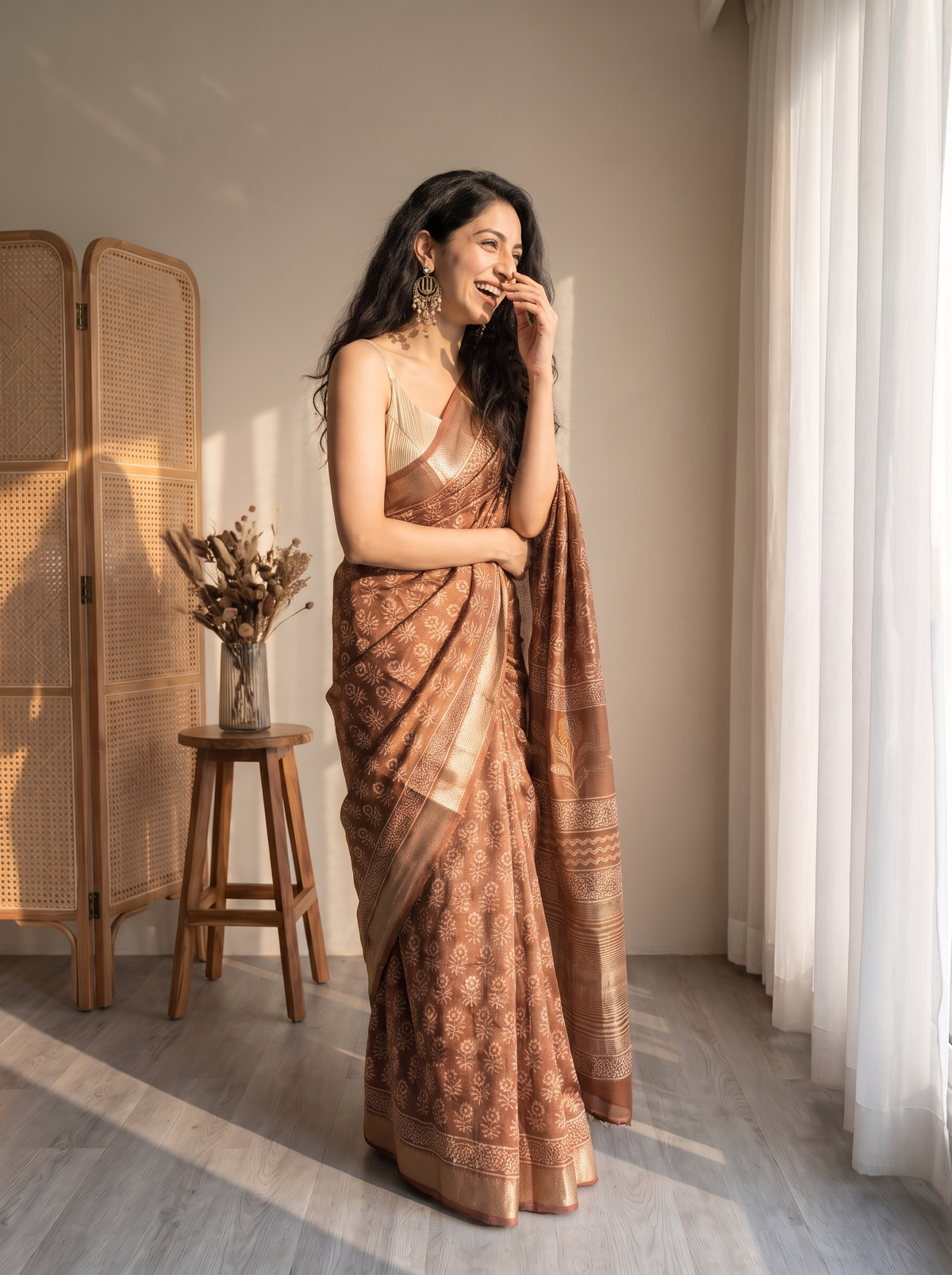 Noorani Maheshwari Cotton Silk Saree