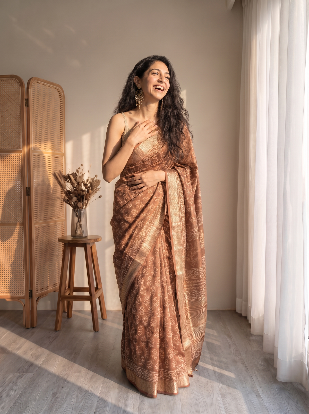 Noorani Maheshwari Cotton Silk Saree