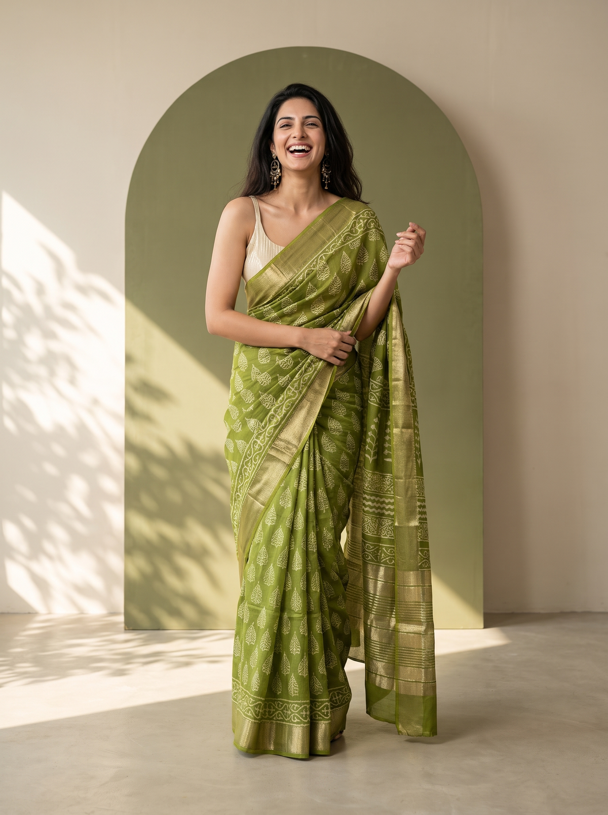 Swarnika Maheshwari Cotton Silk Saree