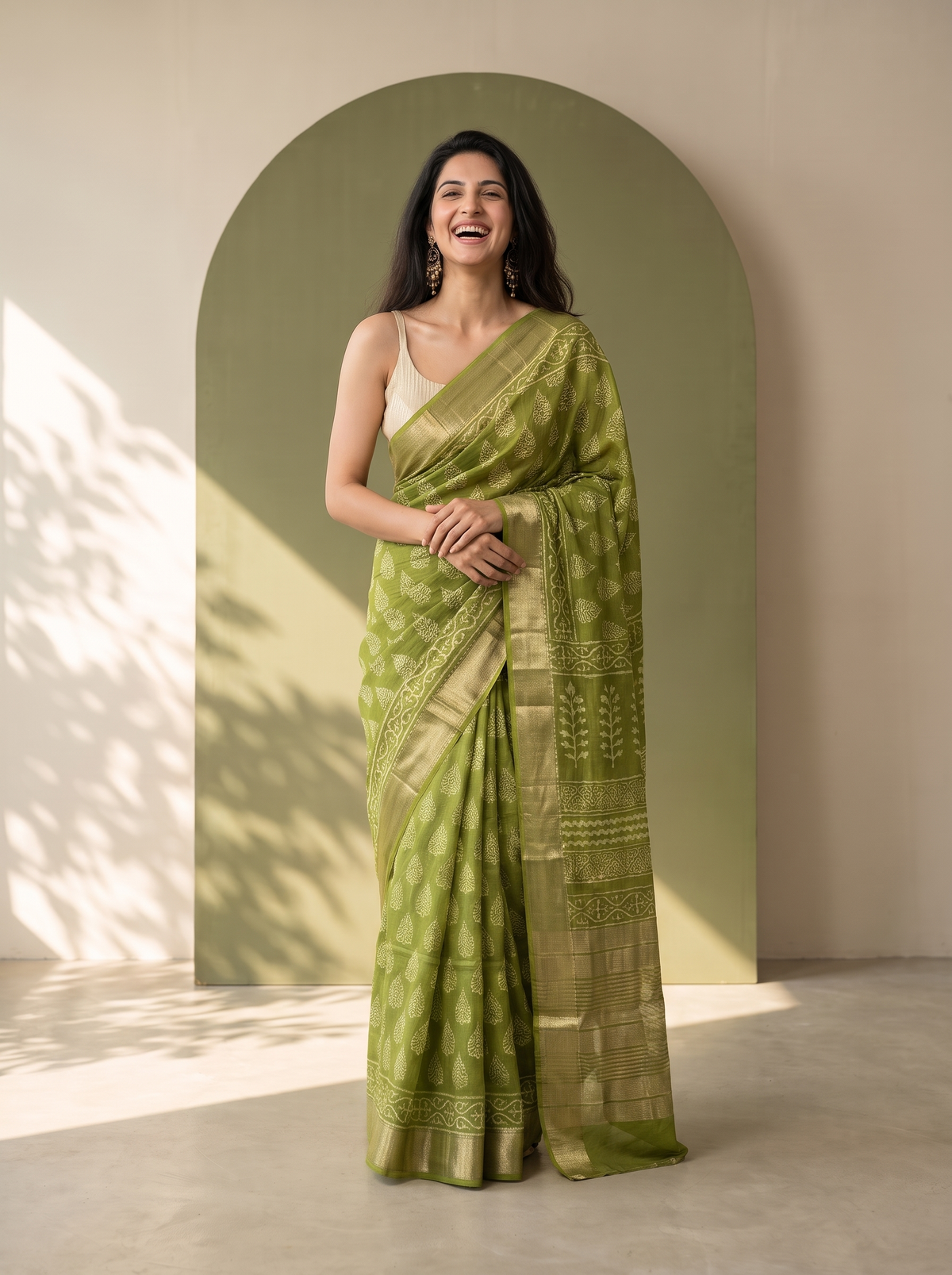 Swarnika Maheshwari Cotton Silk Saree