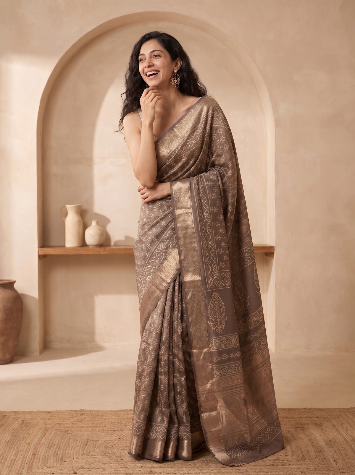 Shahi Noor Maheshwari Cotton Silk Saree
