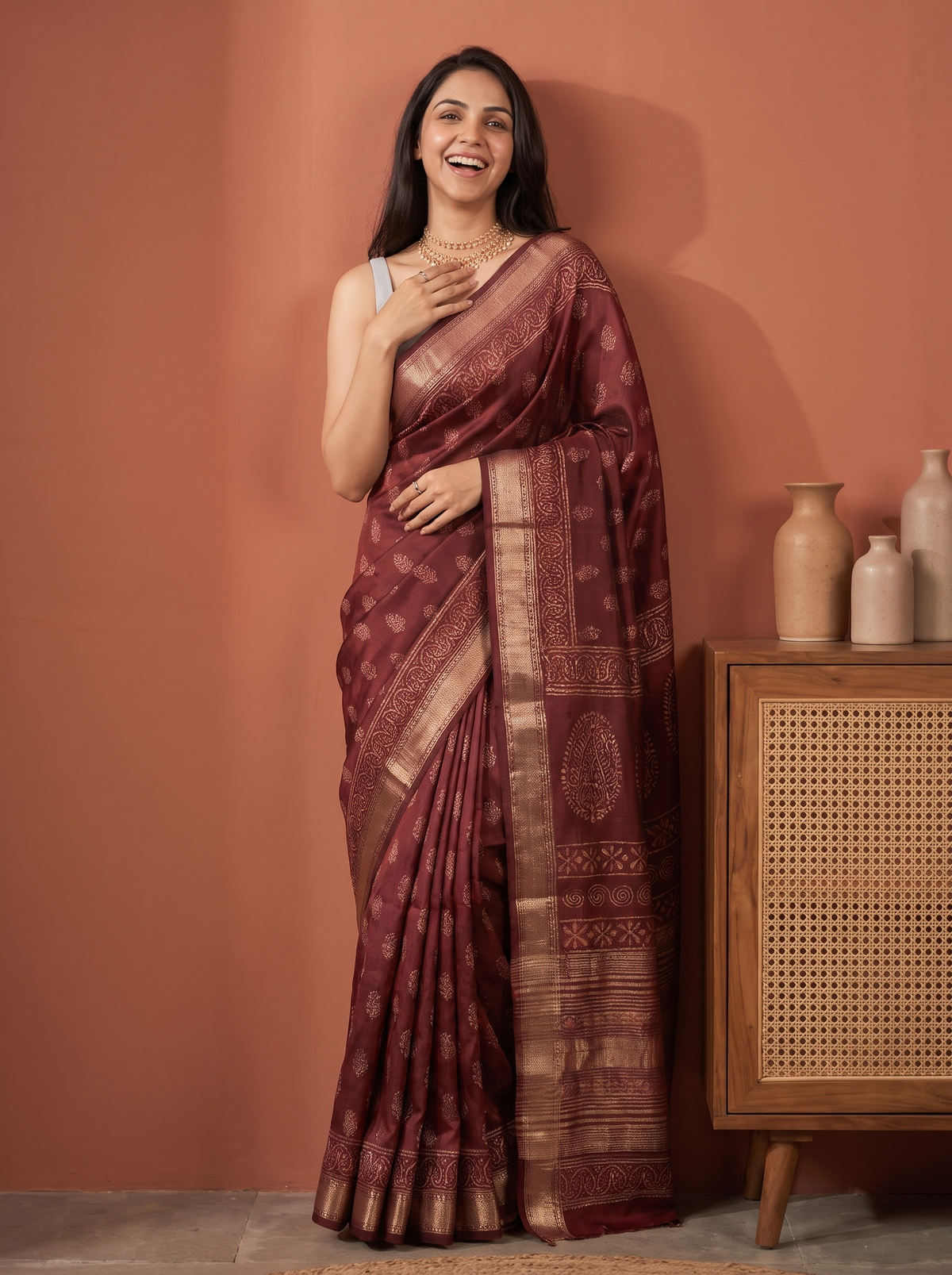 Anvaya Maheshwari Cotton Silk Saree