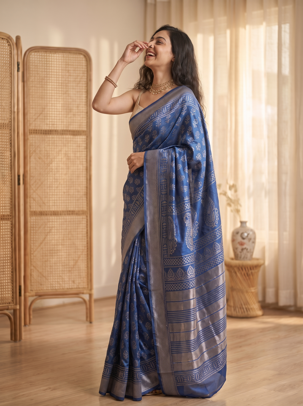 Nazrana Maheshwari Cotton Silk Saree