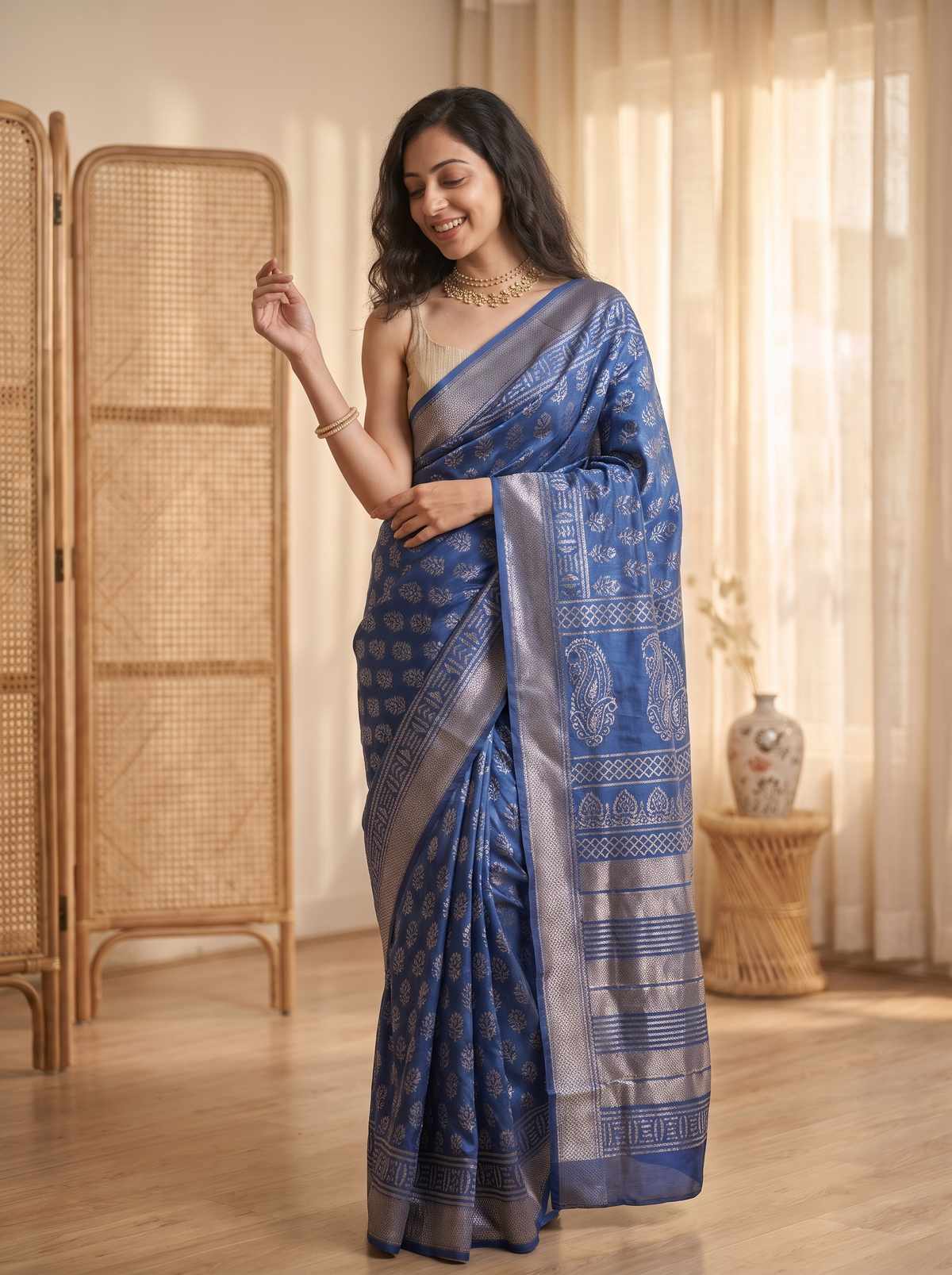 Nazrana Maheshwari Cotton Silk Saree