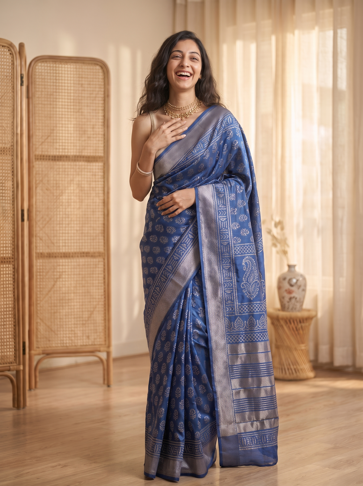 Nazrana Maheshwari Cotton Silk Saree