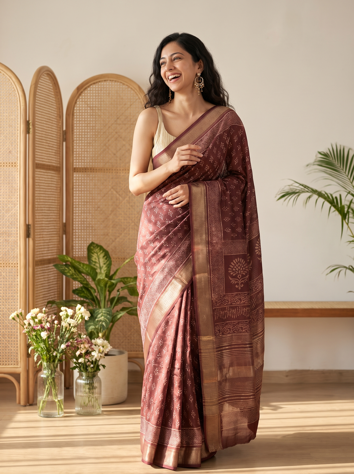 Patakha Maheshwari Cotton Silk Saree