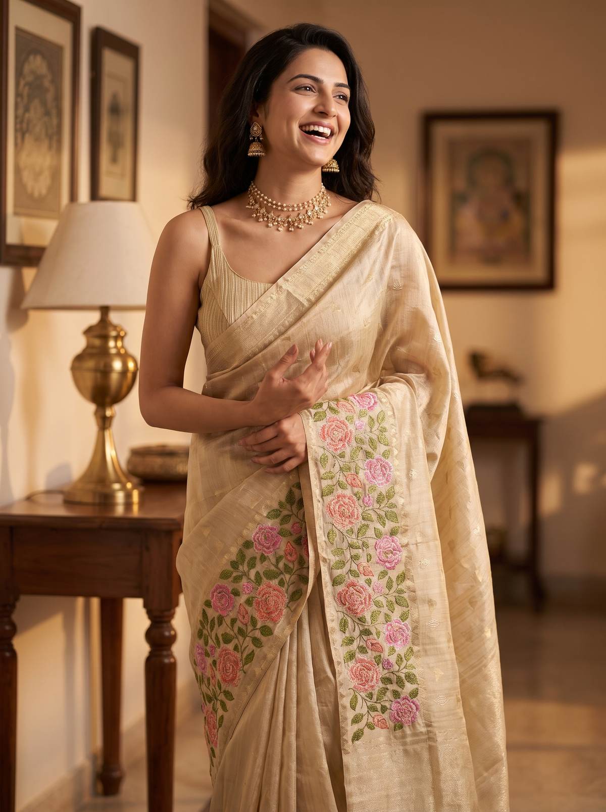Reshva Tussar Silk Banarasi Saree