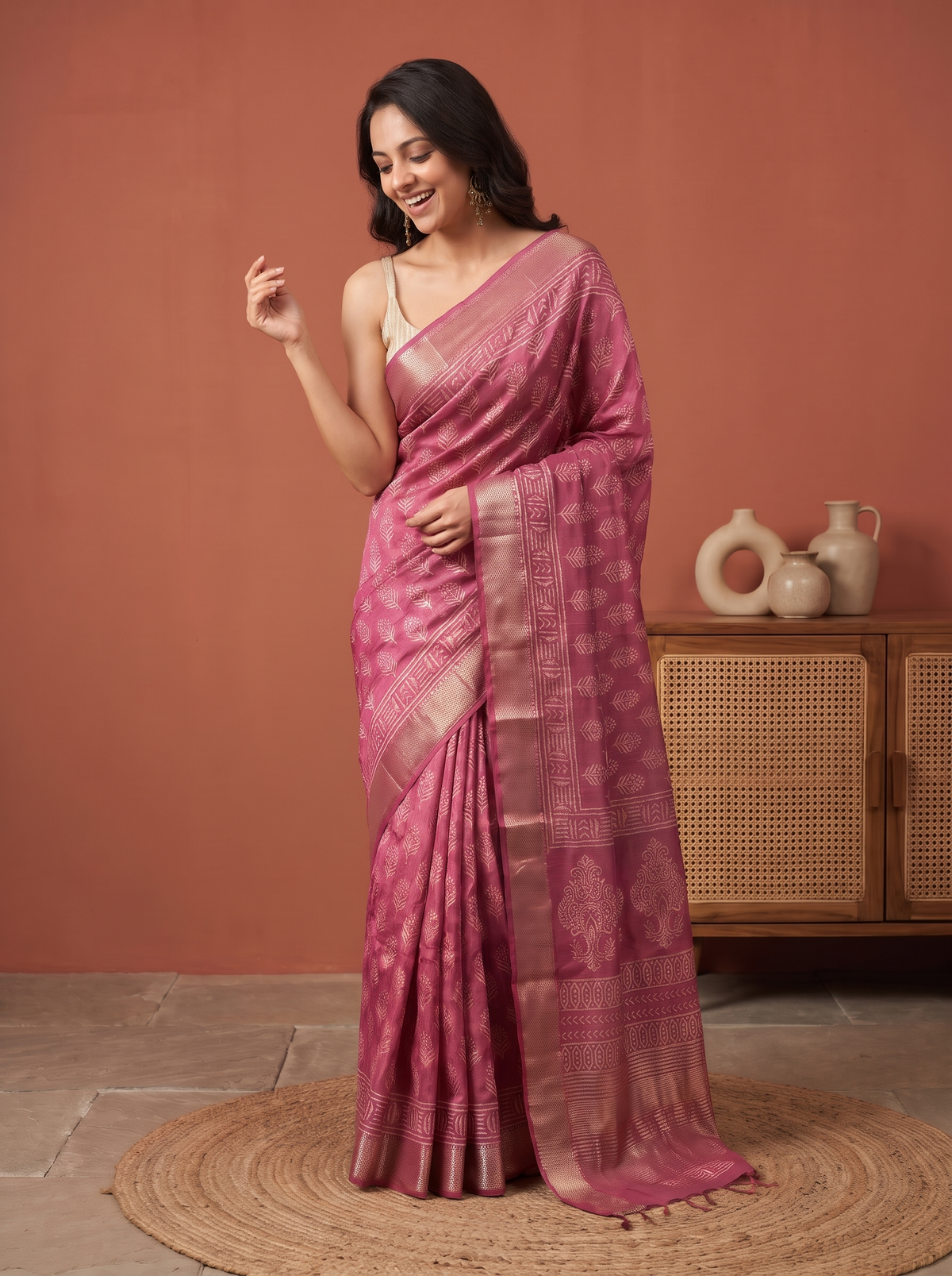 Zariya Maheshwario Cotton Silk Saree