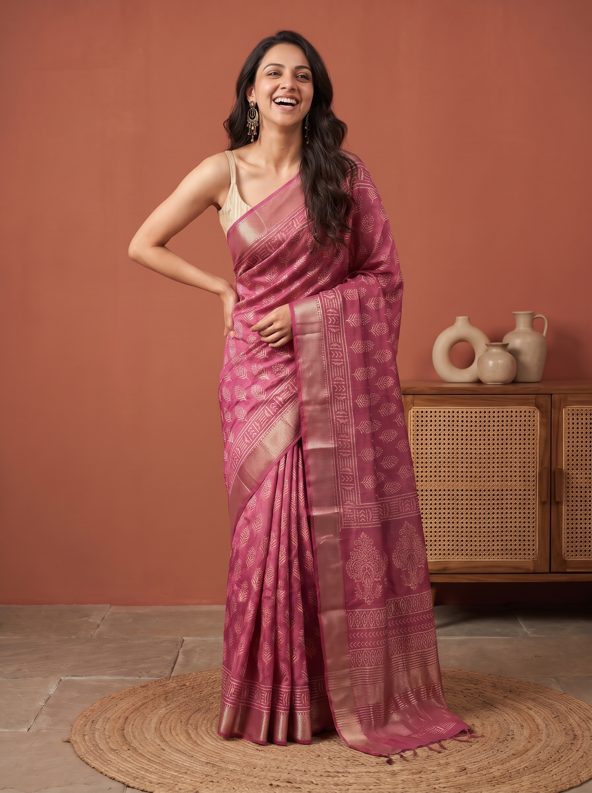 Zariya Maheshwario Cotton Silk Saree