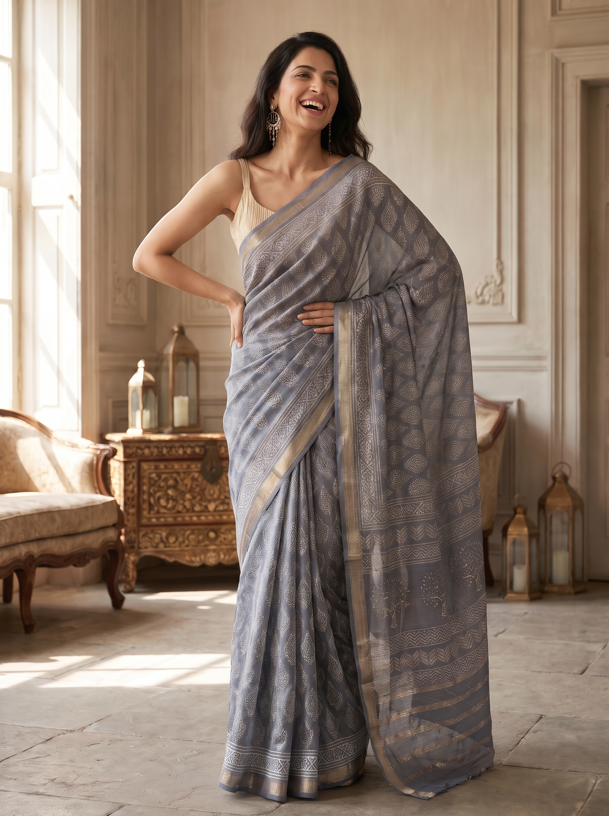 Ahalya Maheshwari Cotton Silk Saree