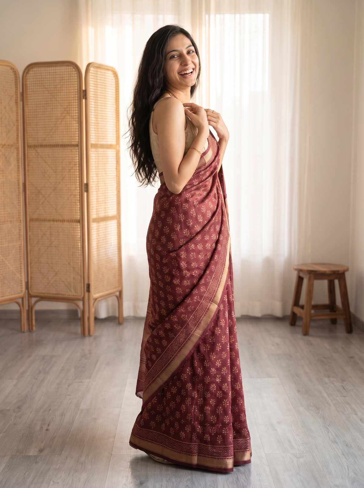 Mahora Maheshwari Cotton Silk Saree