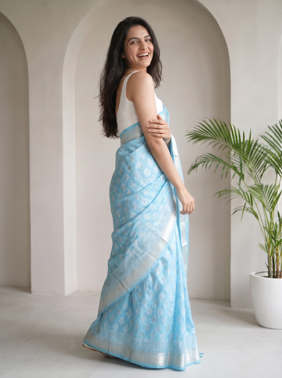 Koshaara Maheshwari Cotton Silk Saree