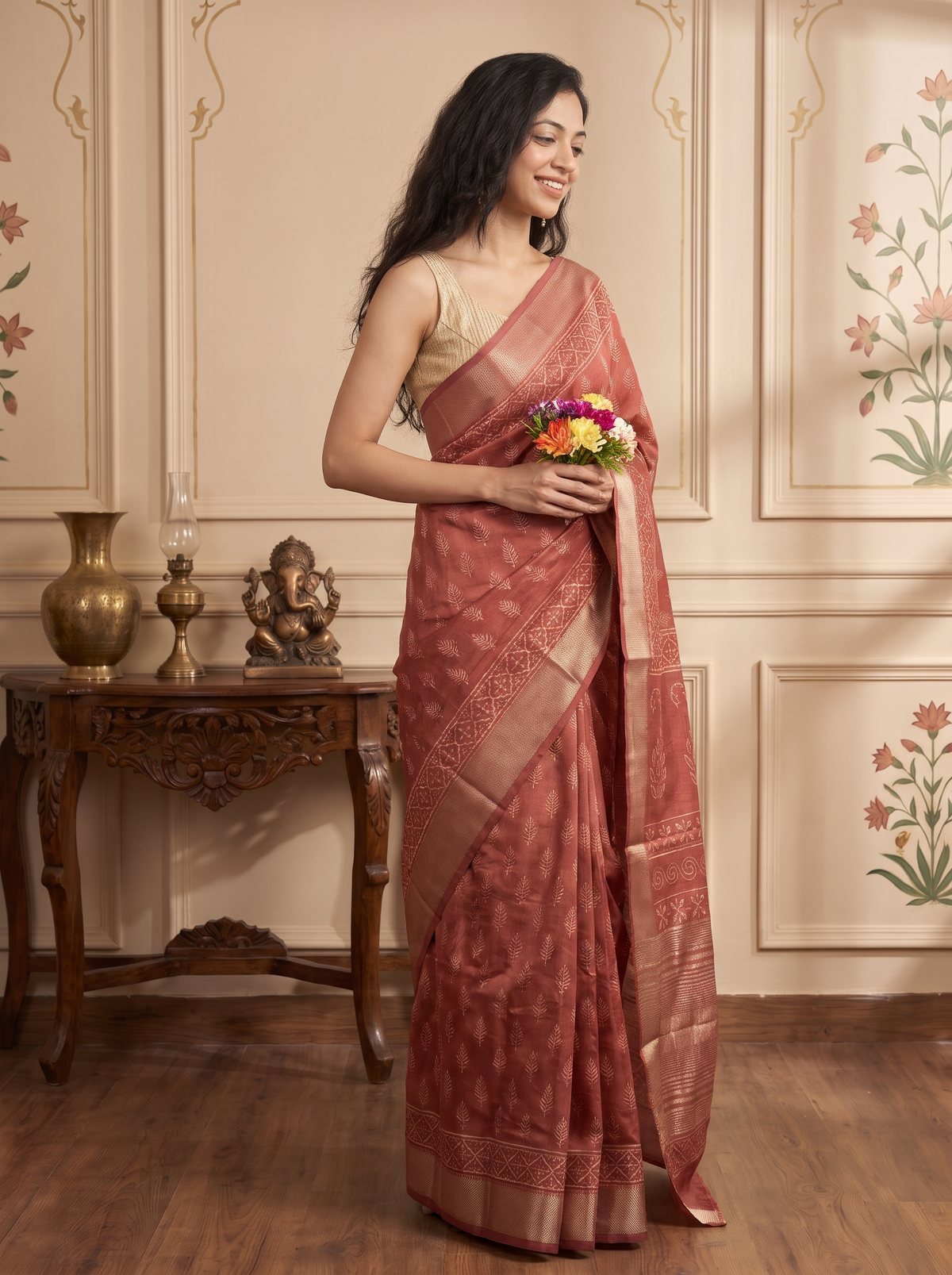 Reshaya Maheshwari Cotton Silk Saree
