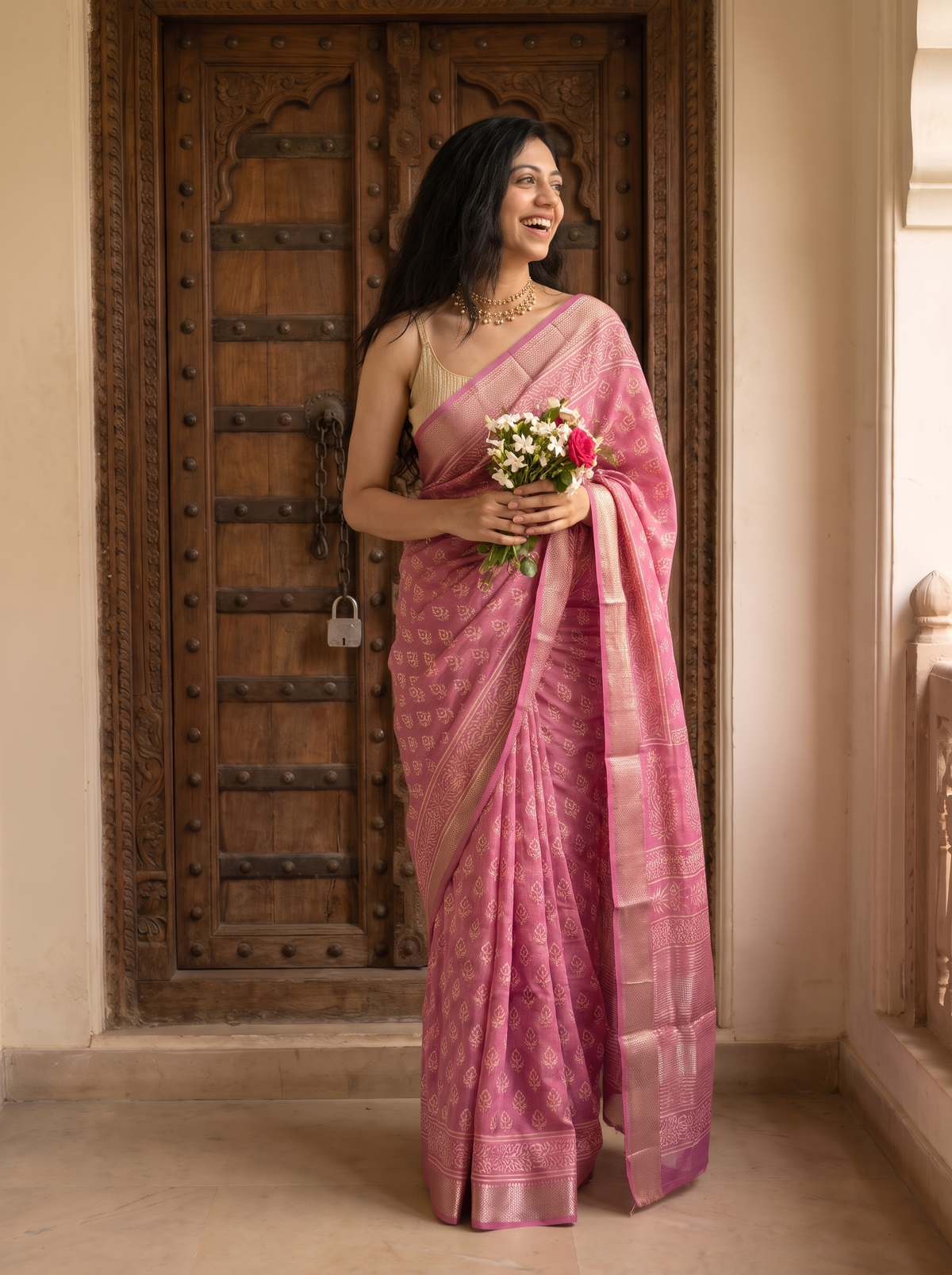 Suvana Maheshwari Cotton Silk Saree