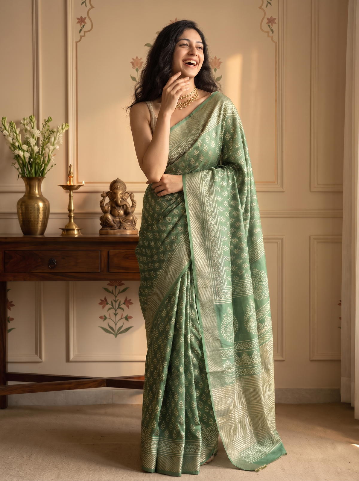 Anvaya Maheshwari Cotton Silk Saree