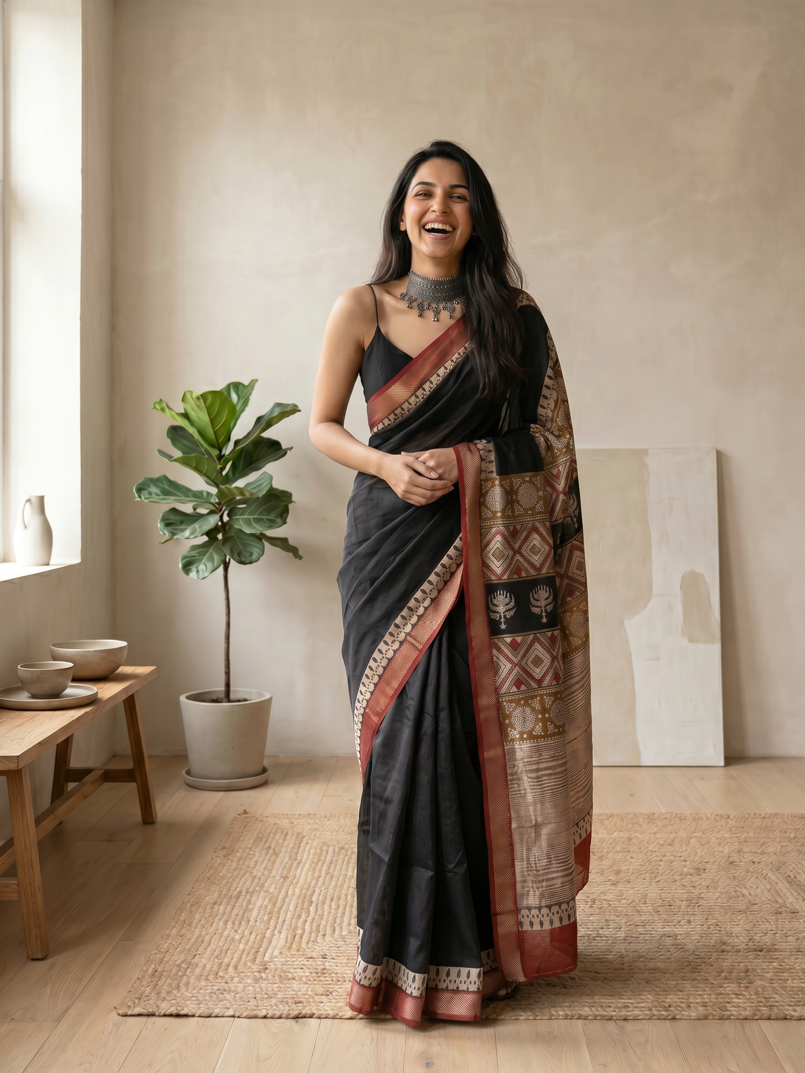 Royal Kinari Maheshwari Cotton Silk Saree