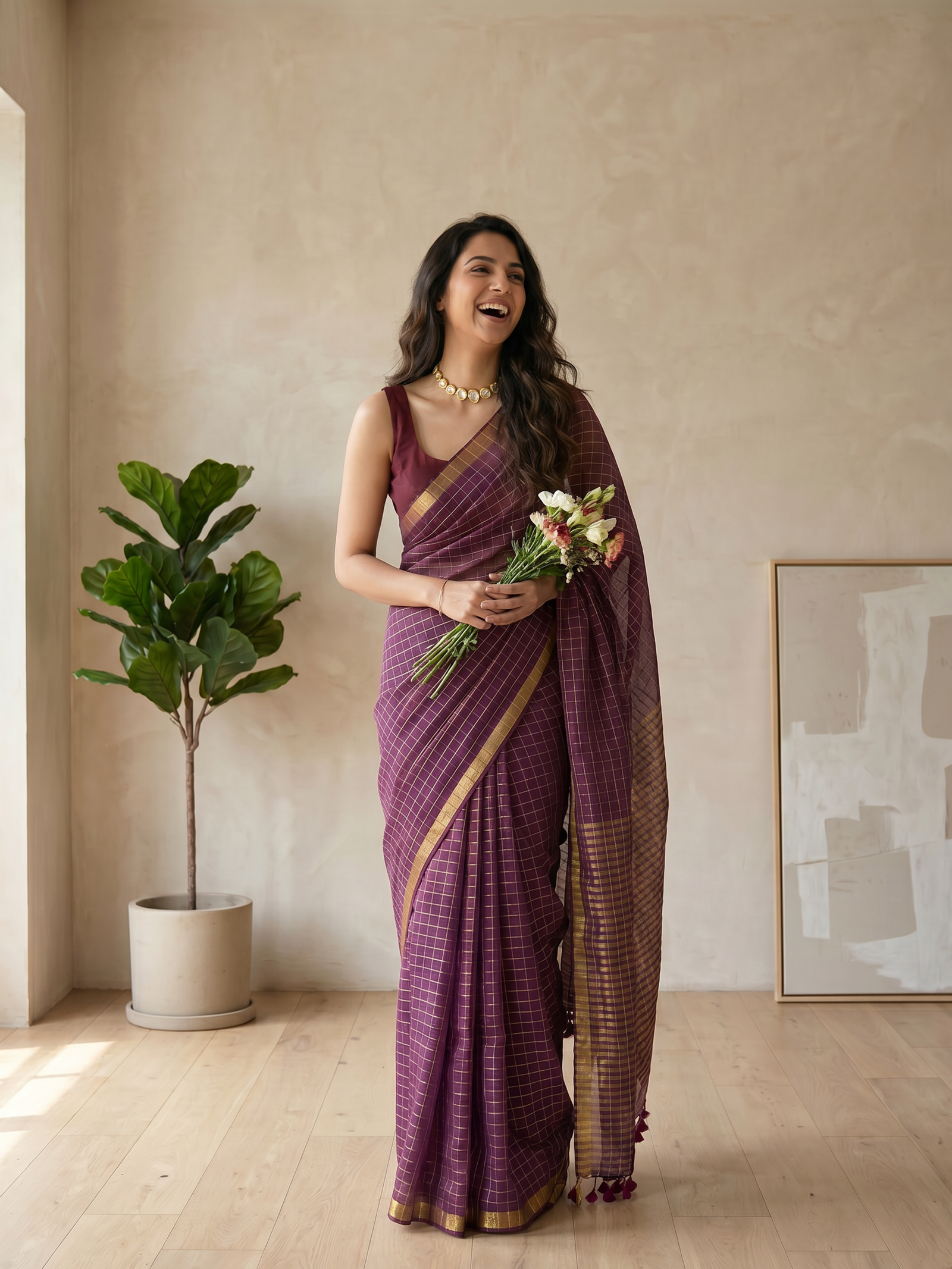 Punyam Mulmul Cotton Saree