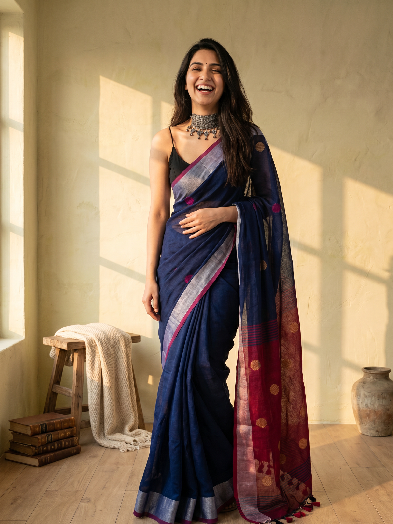 Phuljhari Linen Saree