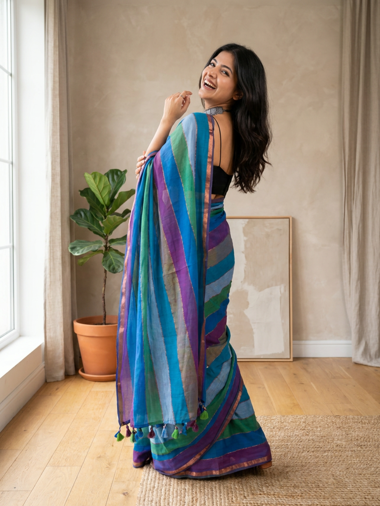 Champa Mulmul Saree