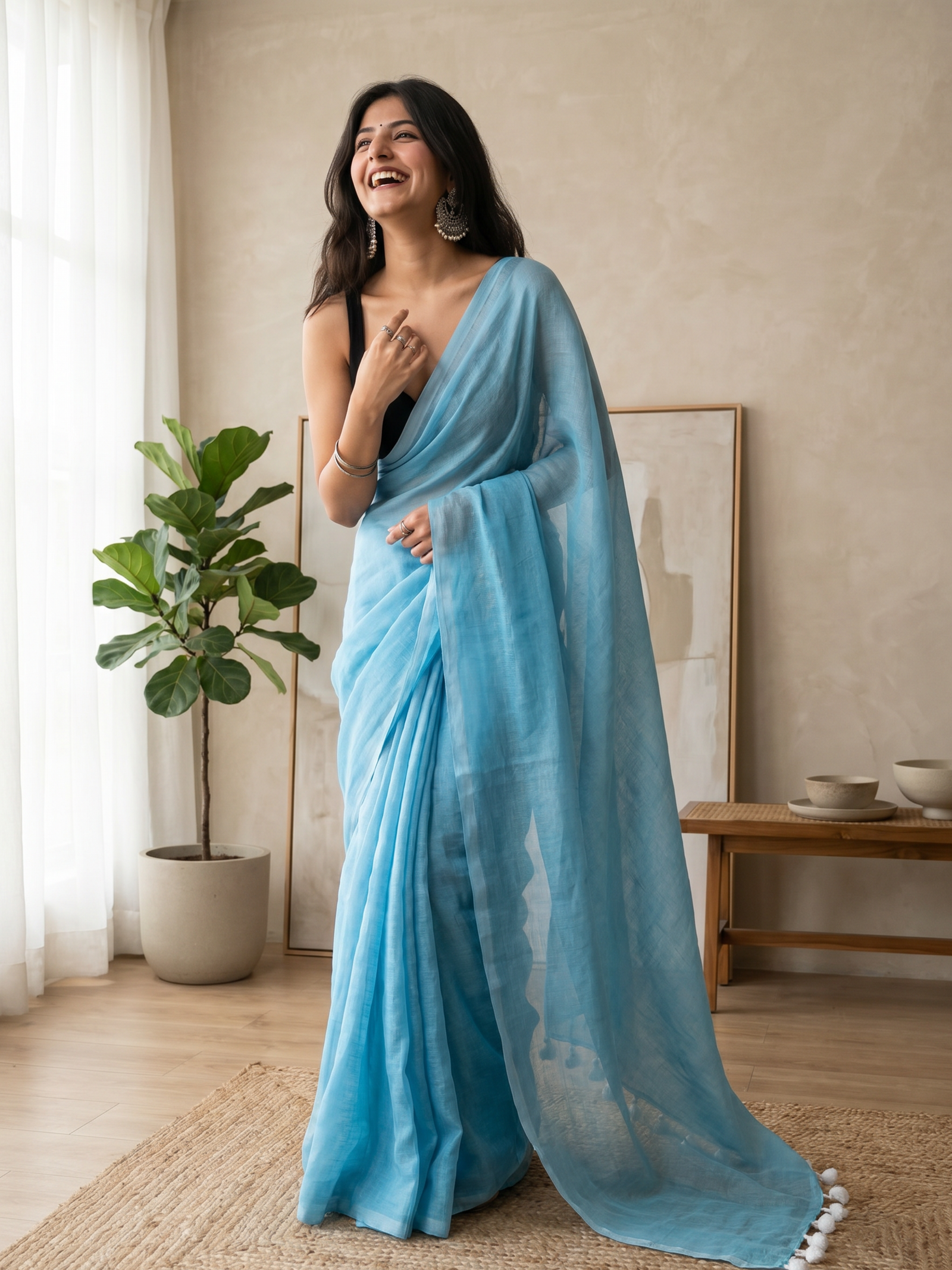 Aquamarine Cotton Saree
