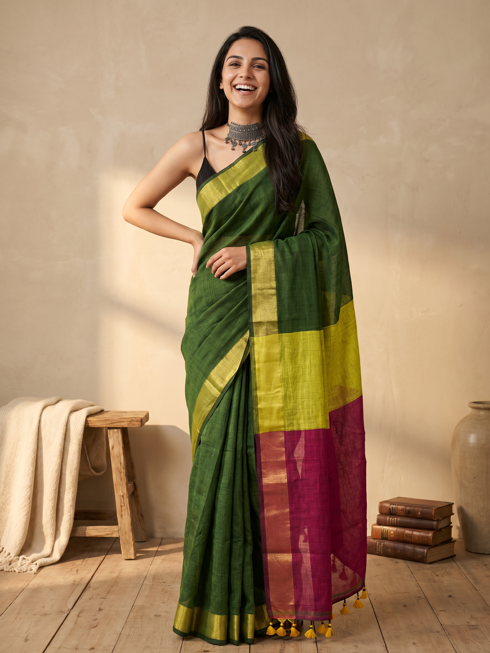 Basanti Cotton Saree