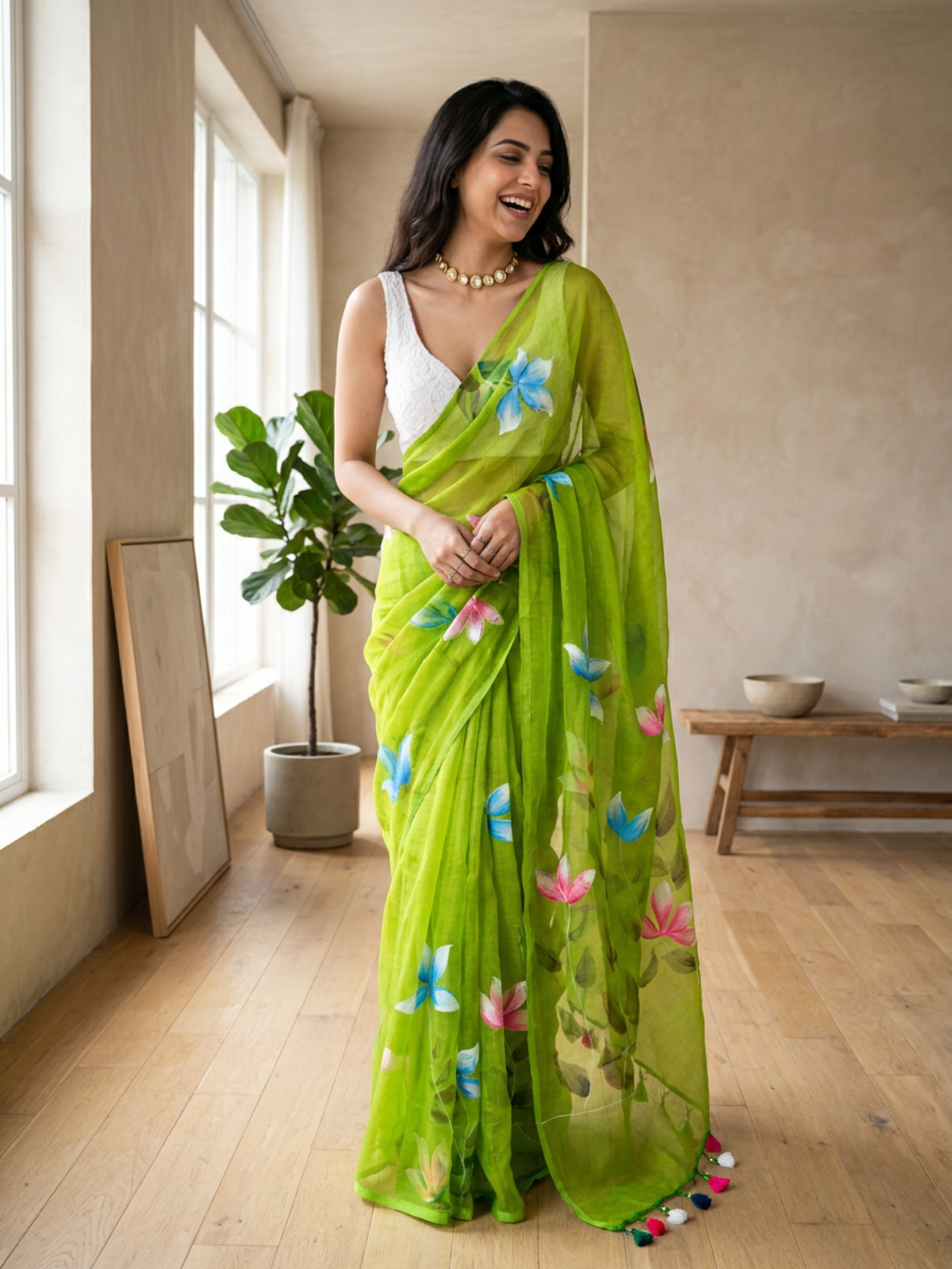 Aurora Aura Mulmul Saree