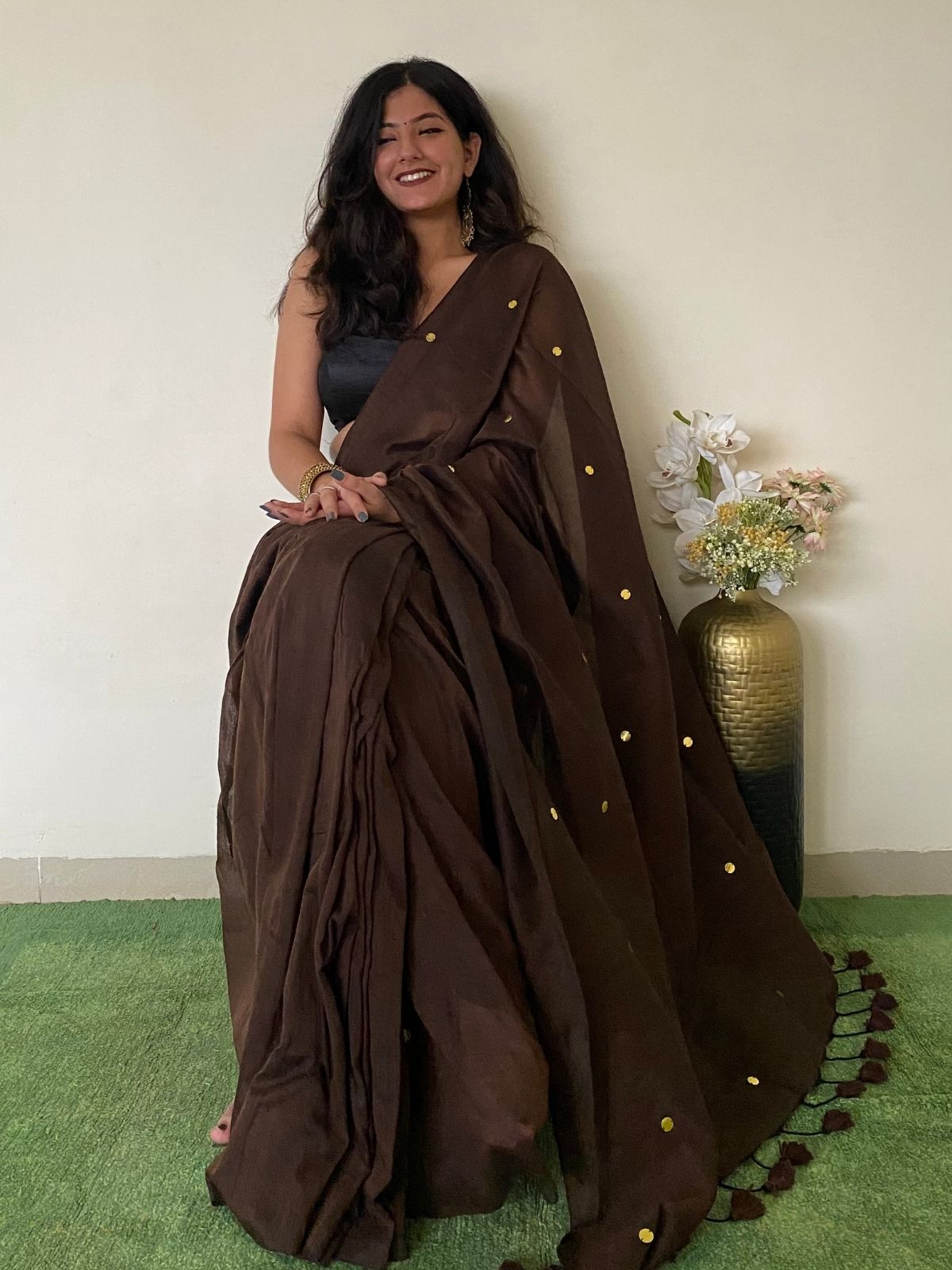 Brownie Khadi Cotton Saree