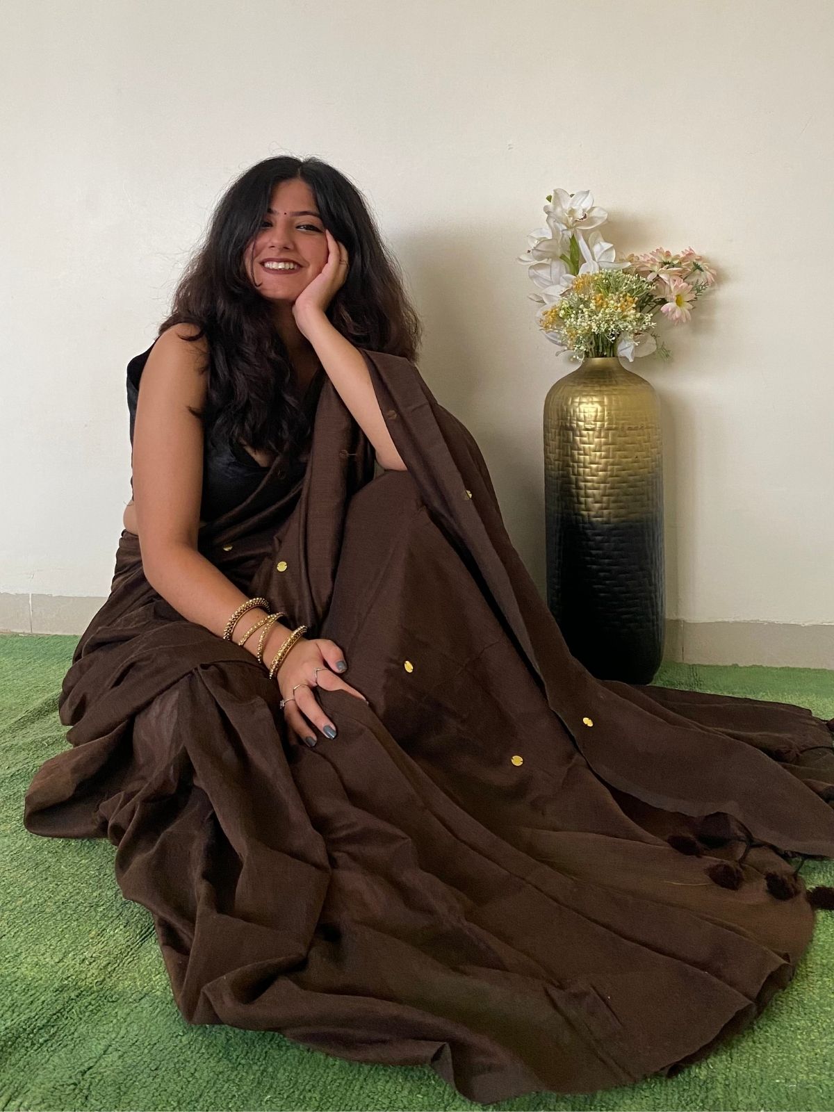 Brownie Khadi Cotton Saree