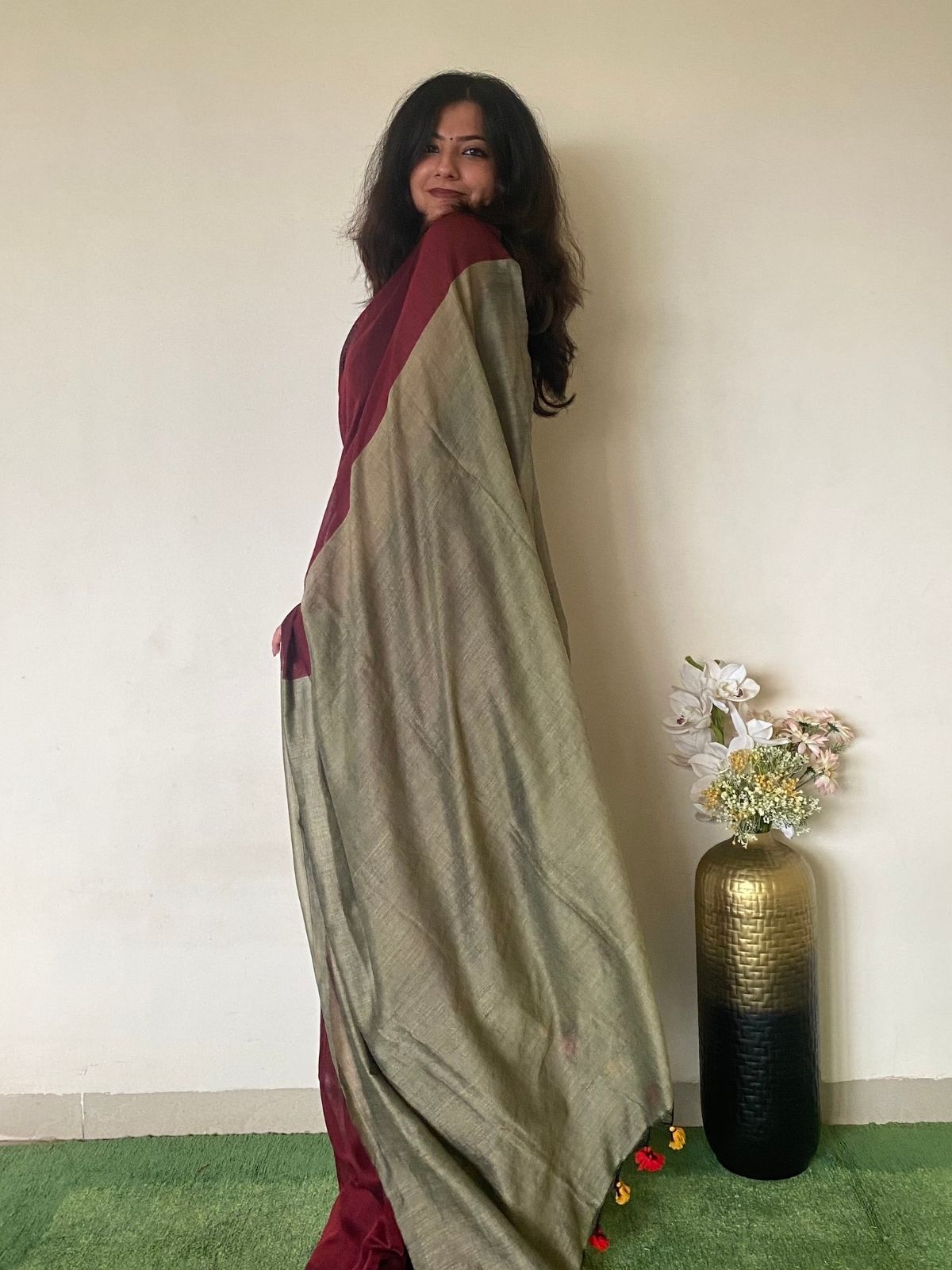 Ruby Khadi Cotton Saree