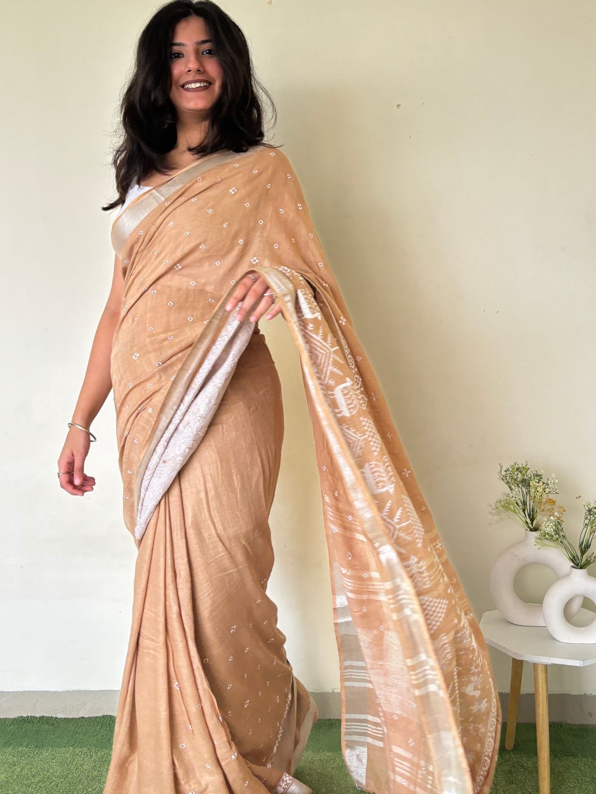 Sui Dhaga Warli Print Saree