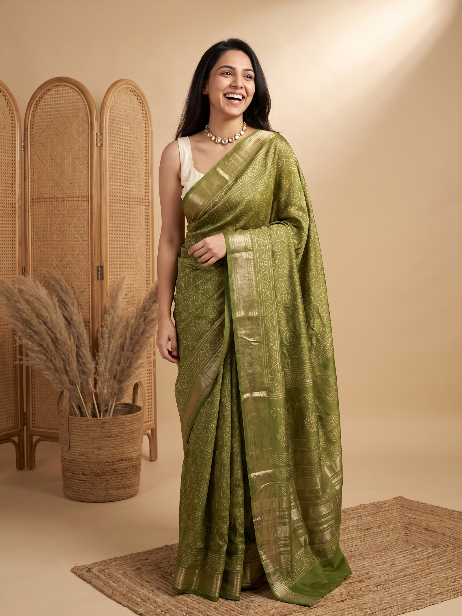 Nazm Maheshwari Cotton Silk Saree