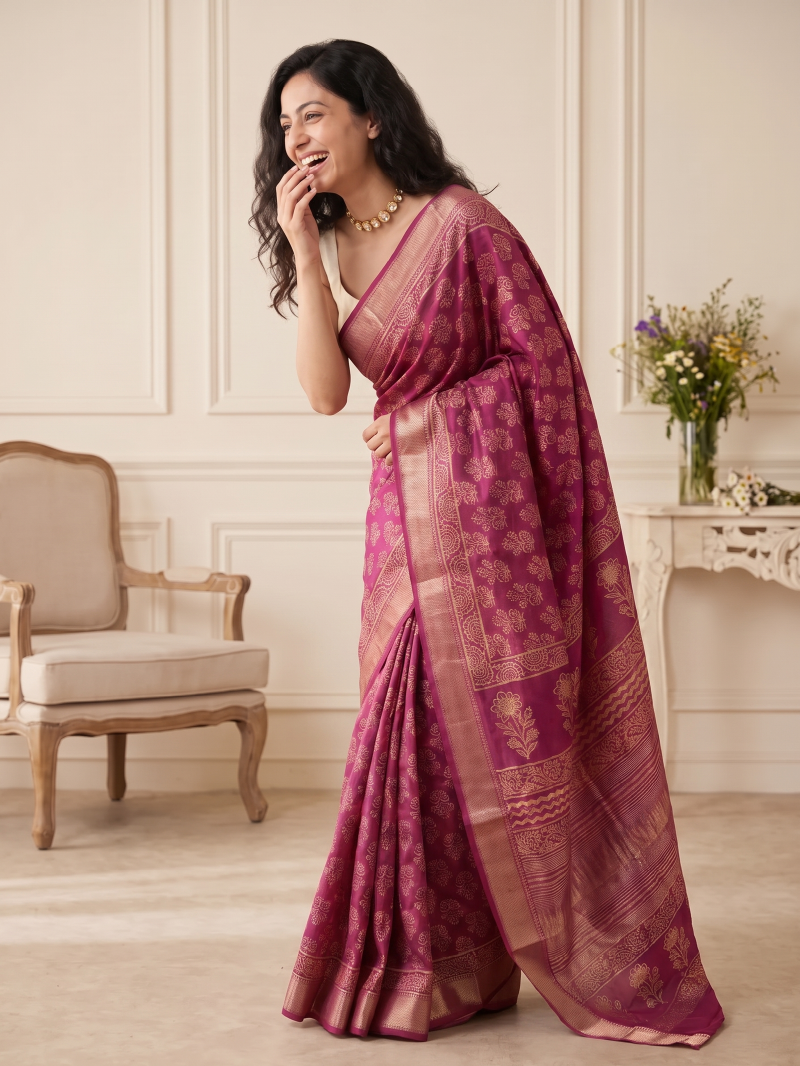 Inaya Maheshwari Cotton Silk Saree