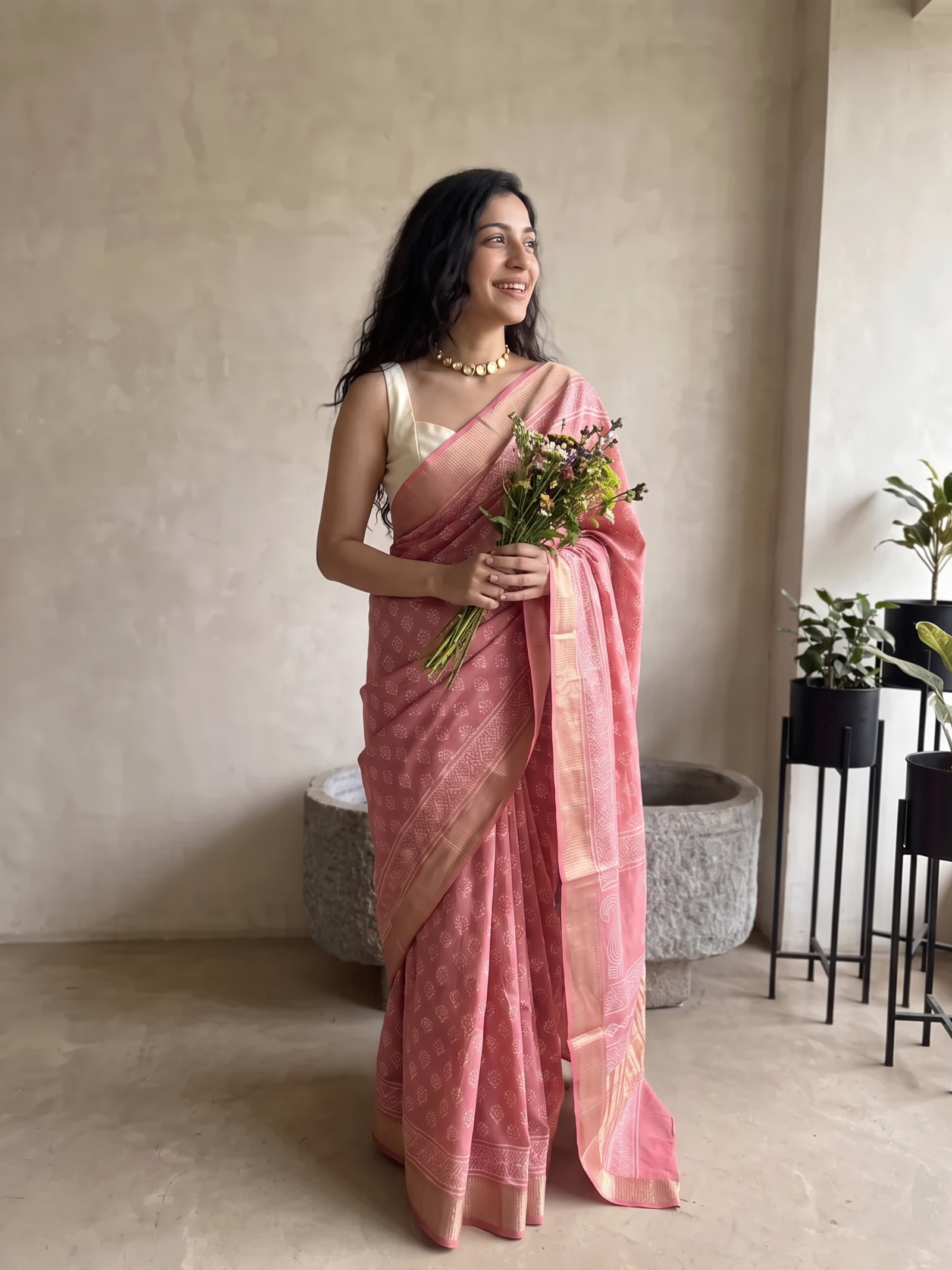 Elara Maheshwari Cotton Silk Saree