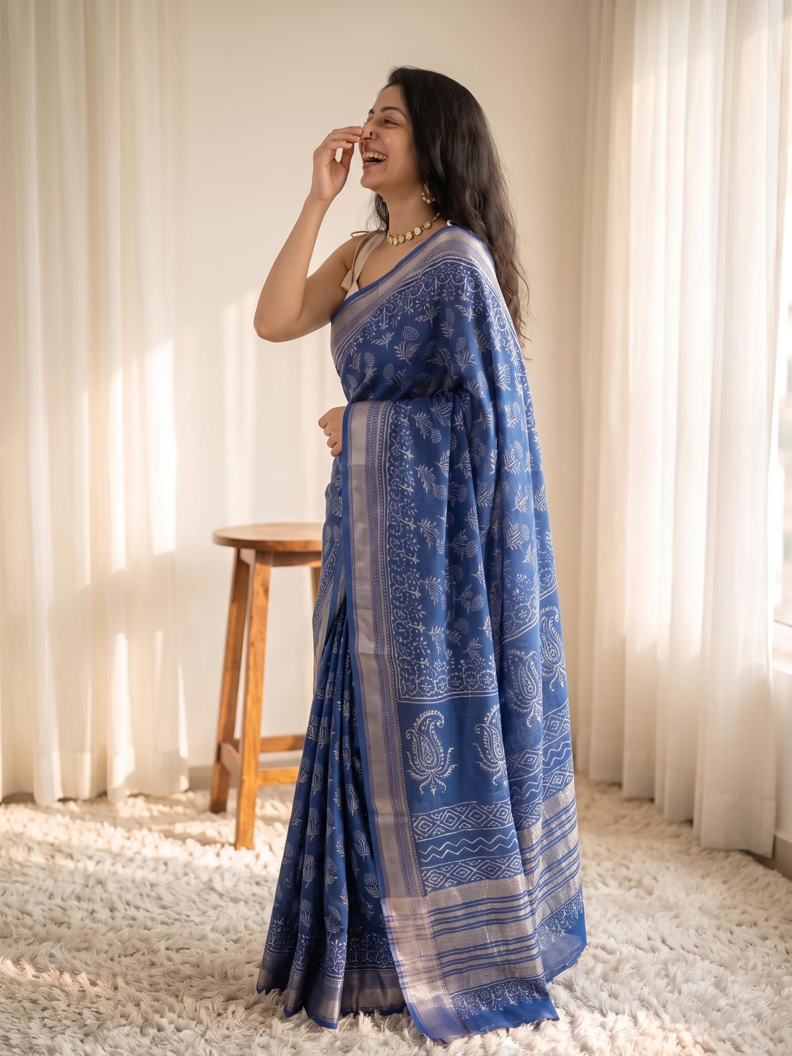 Madhukari Maheshwari Cotton Silk Saree