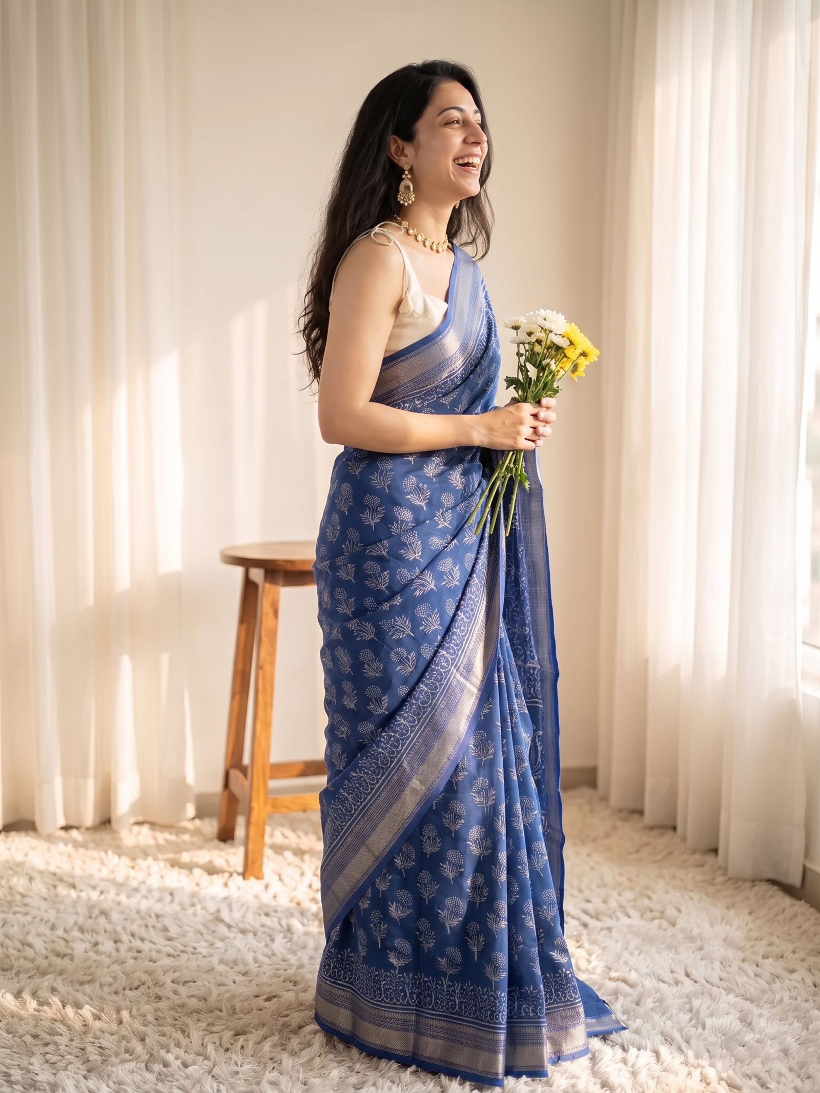 Madhukari Maheshwari Cotton Silk Saree