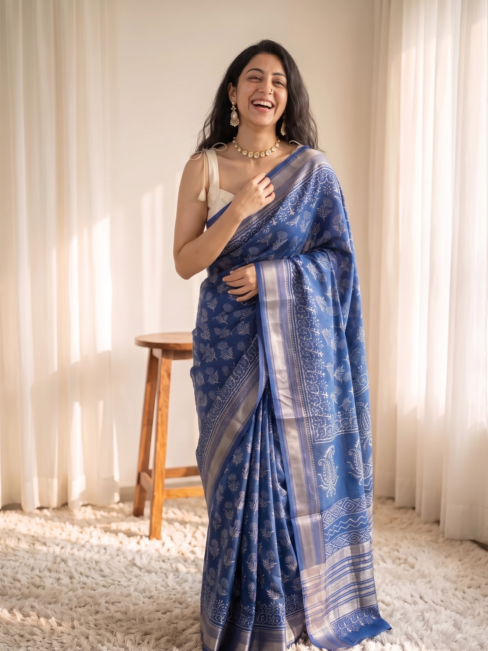 Madhukari Maheshwari Cotton Silk Saree