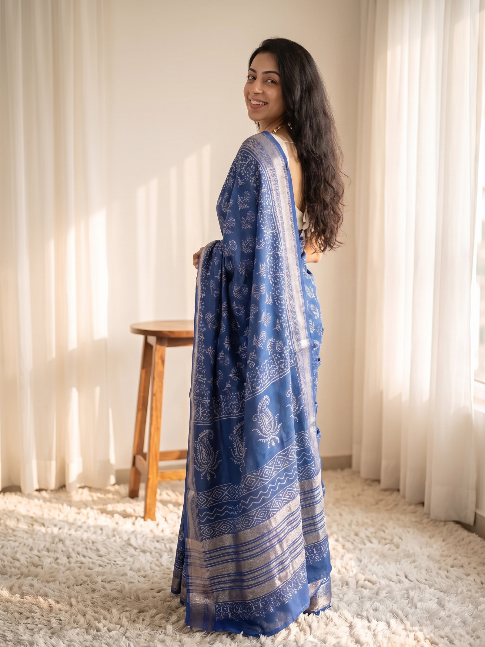Madhukari Maheshwari Cotton Silk Saree