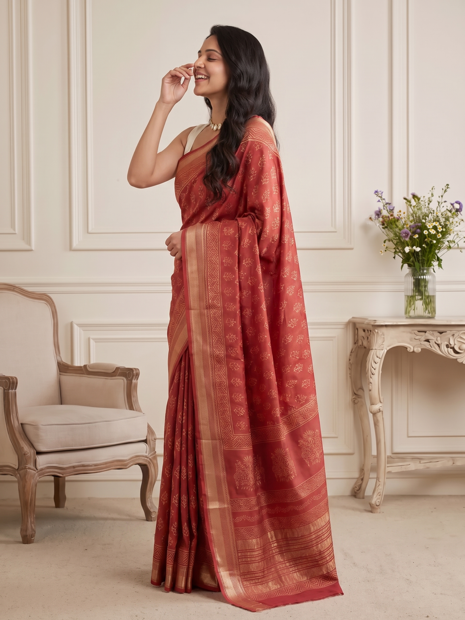 Kadambari Maheshwari Cotton Silk Saree