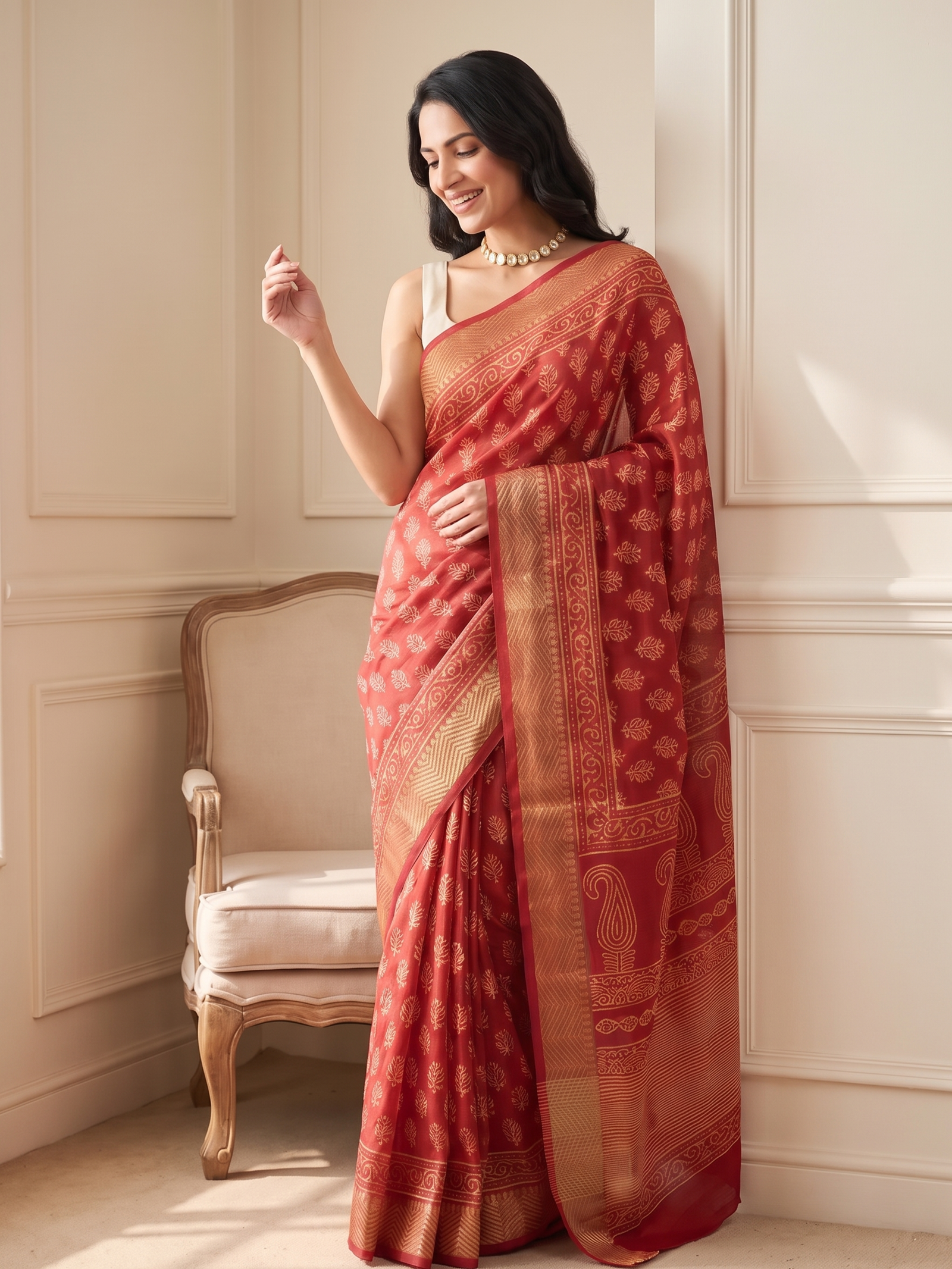 Kumkum Maheshwari Cotton Silk Saree