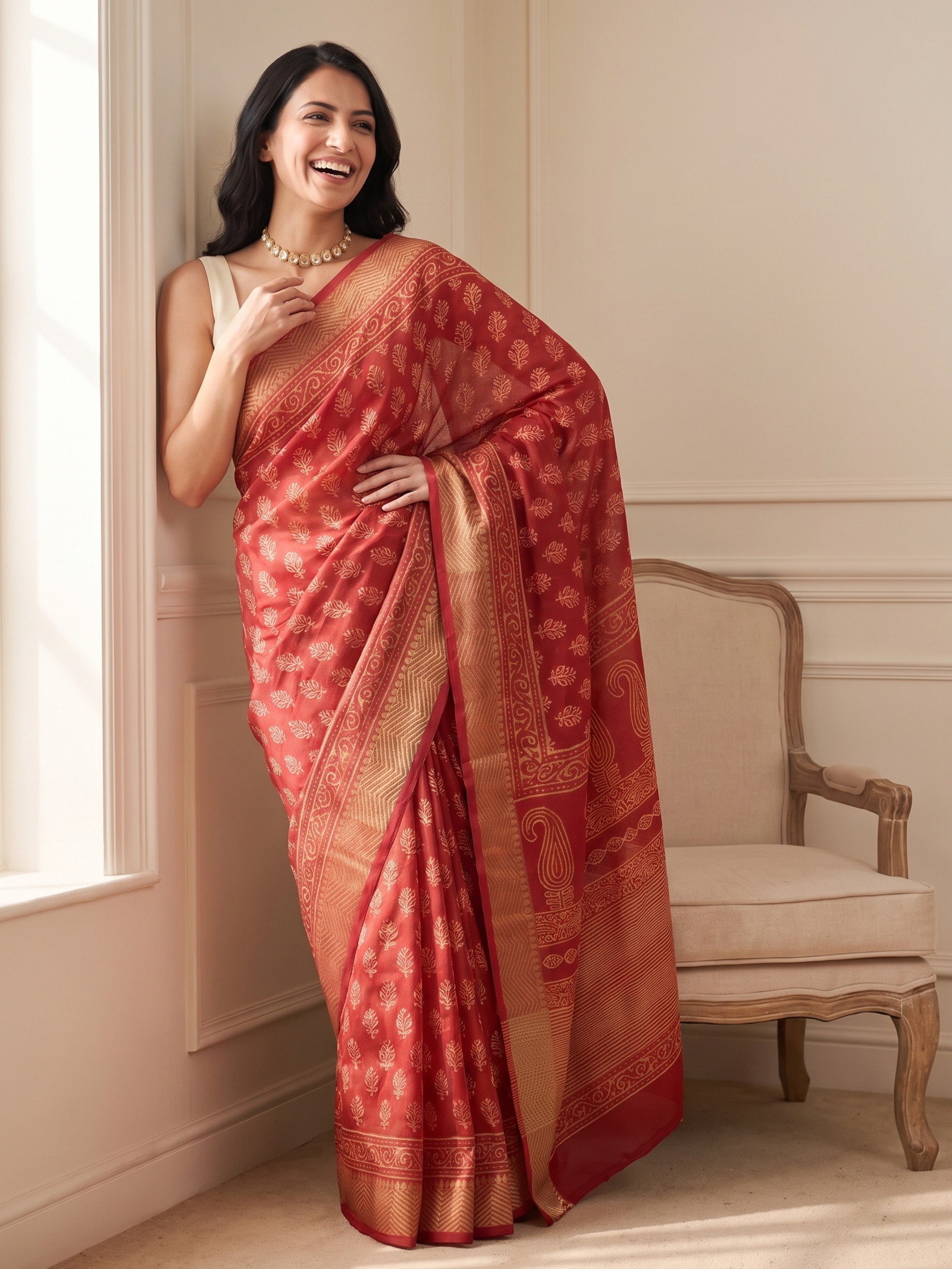 Kumkum Maheshwari Cotton Silk Saree