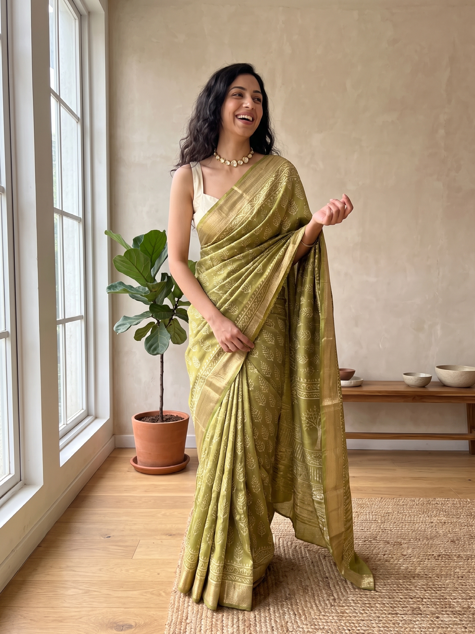Malli Maheshwari Cotton Saree