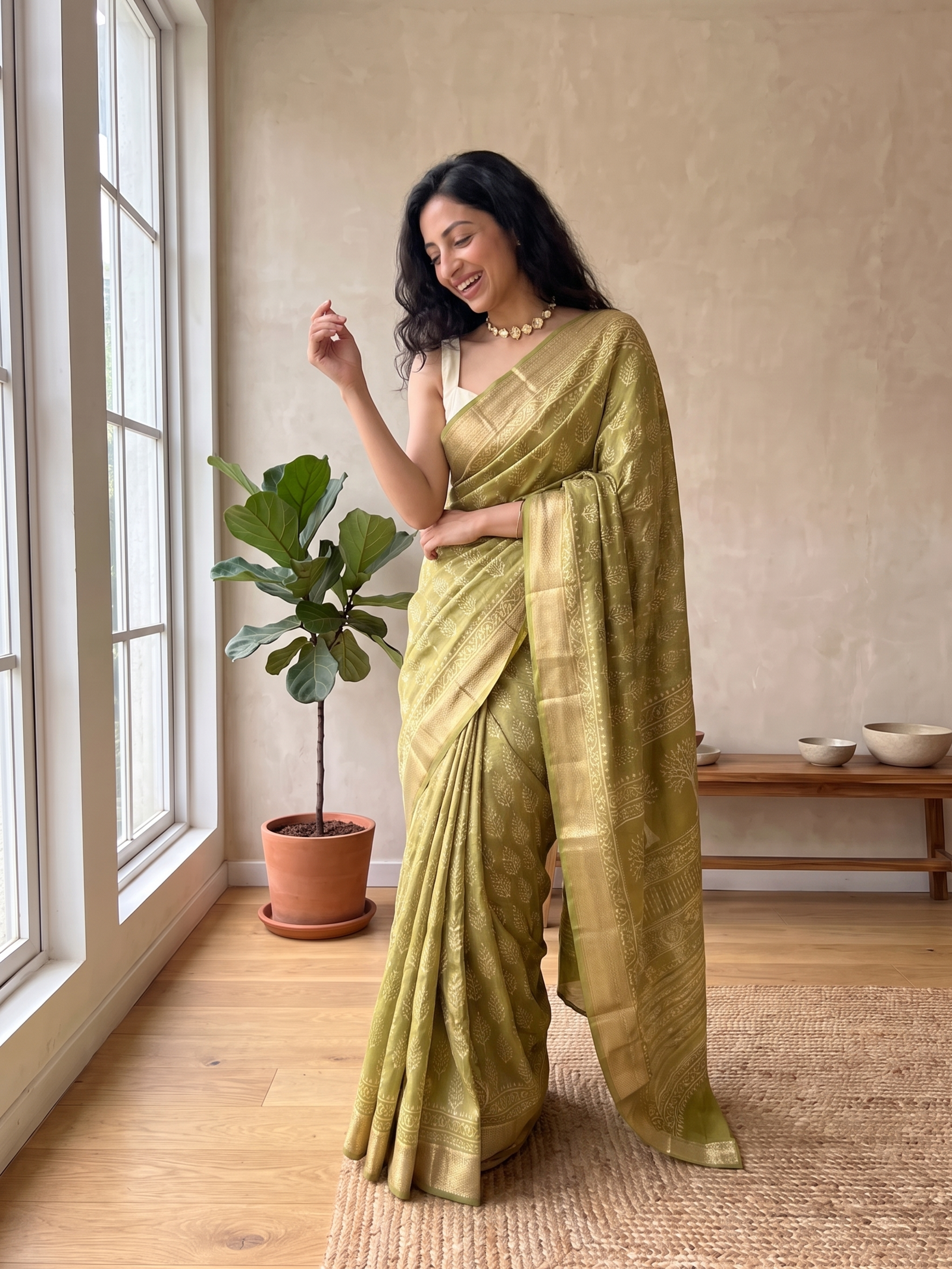 Malli Maheshwari Cotton Saree