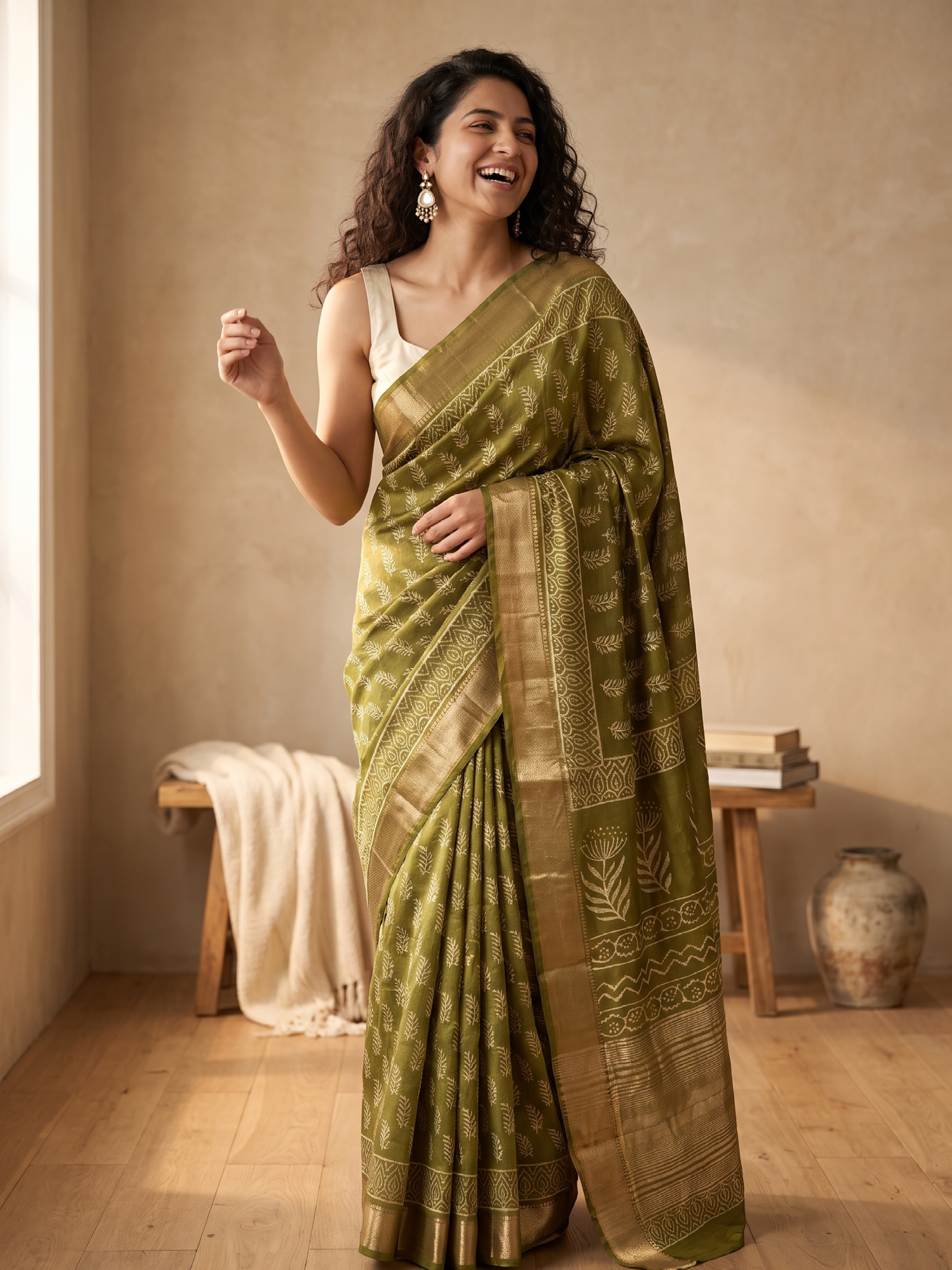 Kasturi Maheshwari Cotton Silk Saree