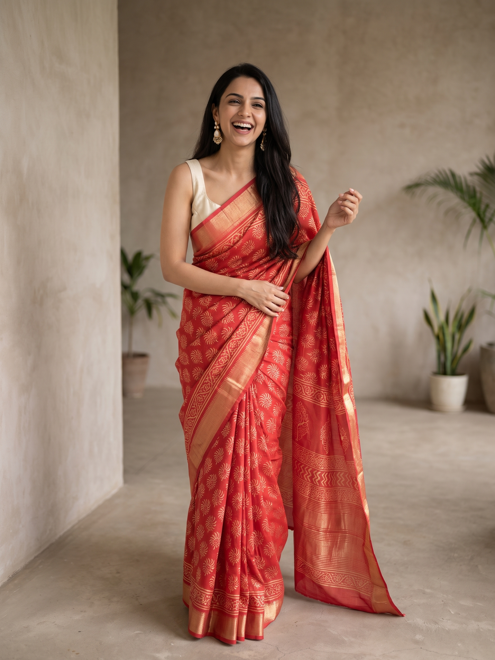 Sukh Maheshwari Cotton Silk Saree