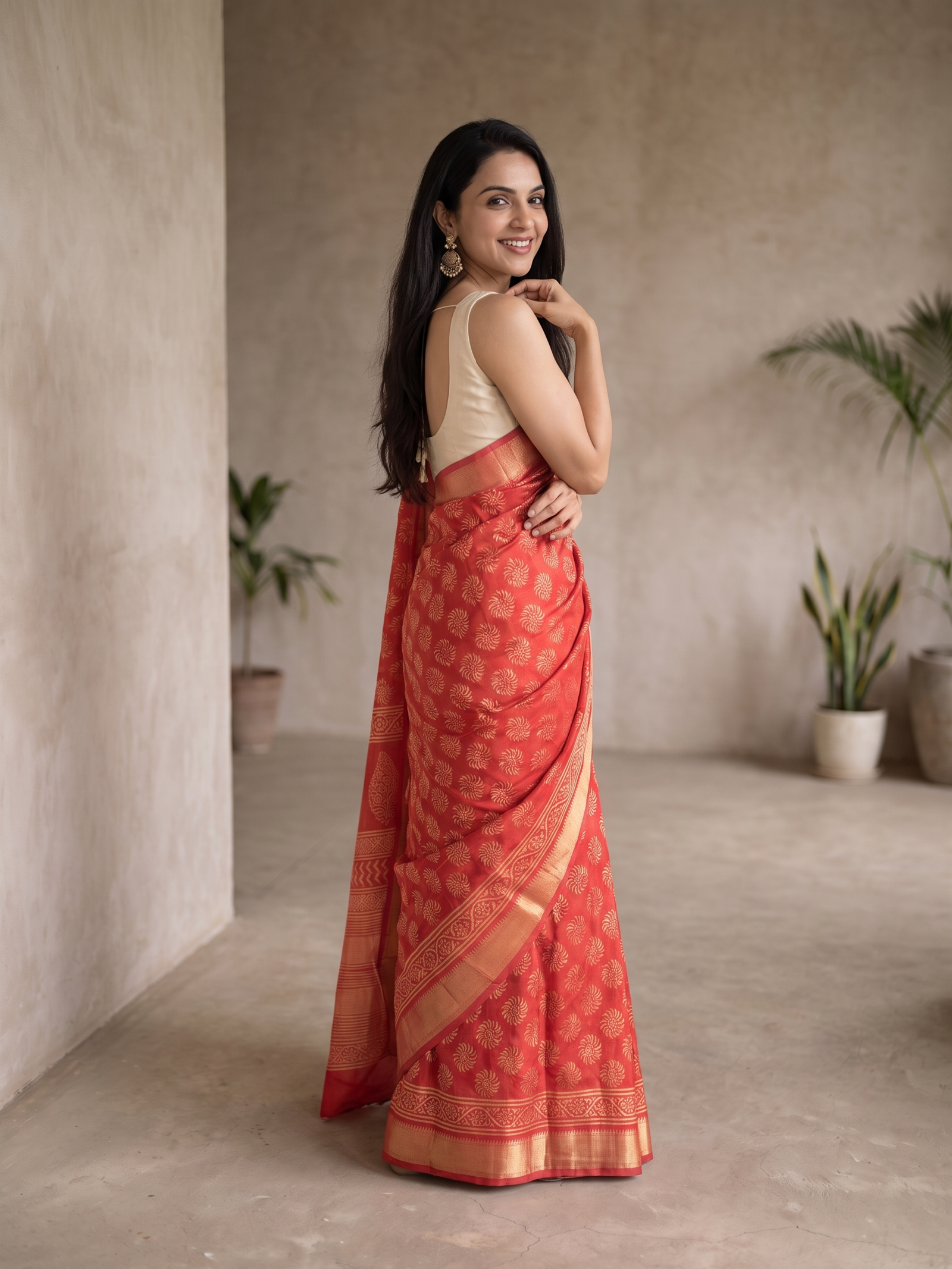 Sukh Maheshwari Cotton Silk Saree